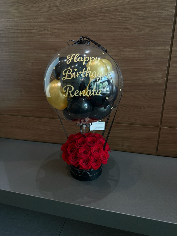 Hot Air Balloon - Red Roses