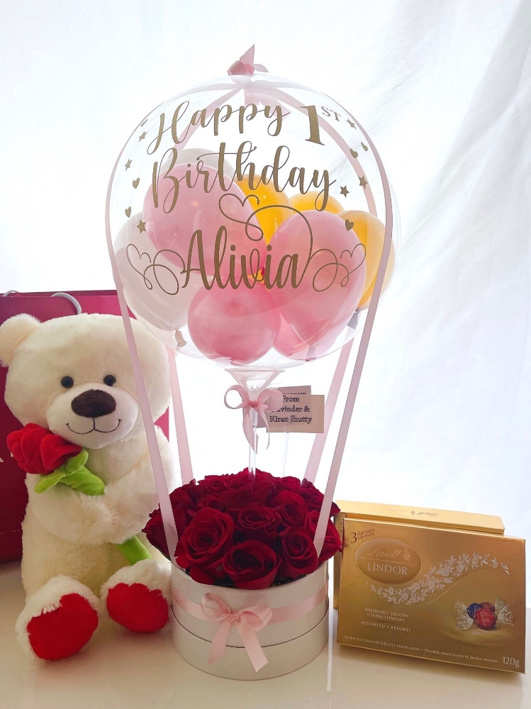 Picture of Hot Air Balloon - Red Roses