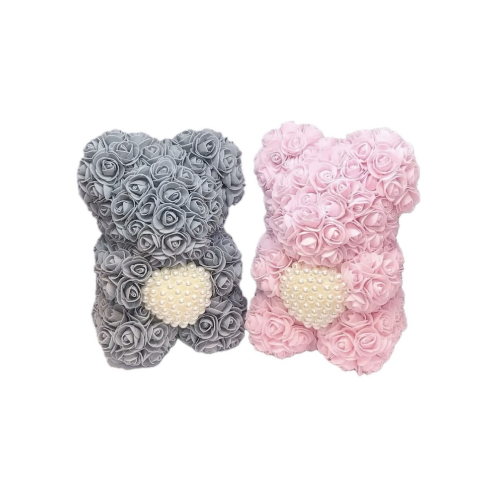 Rose Bear - Glacier Gray & Soft Pink