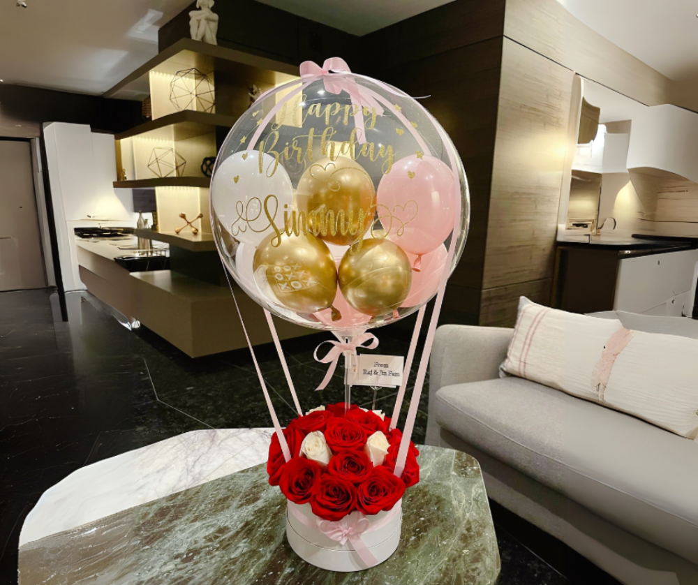 Red & White Roses - Pastel Pink, Gold, White