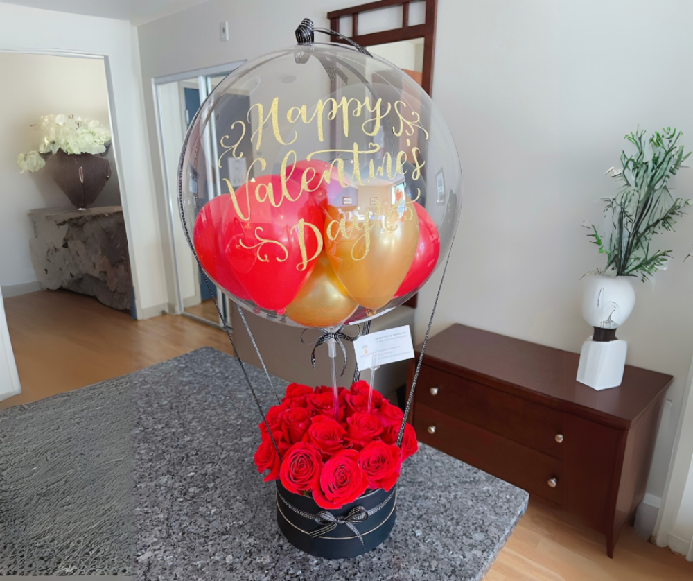 Red Roses, Black Box - Red, Gold