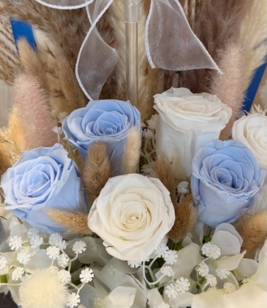 Baby Blue Preserved Roses